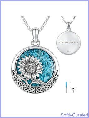 Sterling Silver Celtic Knot Urn Necklace for Ashes Memorial Jewelry